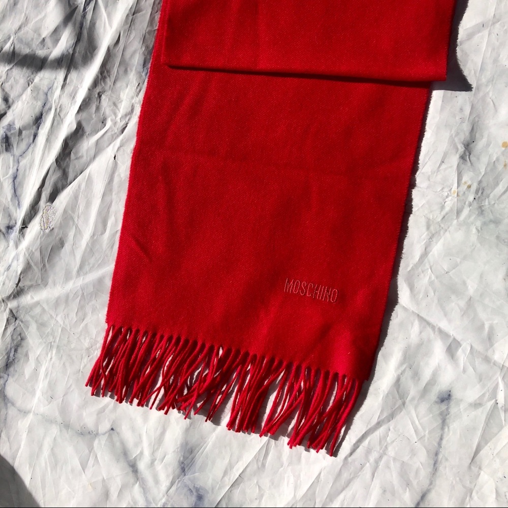 Moschino red scarf merino wool